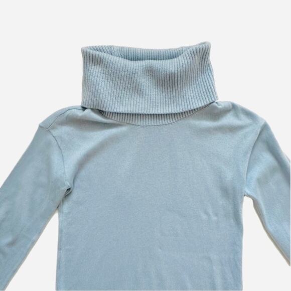 Loft Tunic Sweater Petite Dusty Blue Cowl Hi Low Hem Soft Tunic Sweater XSP NEW - Picture 9 of 11